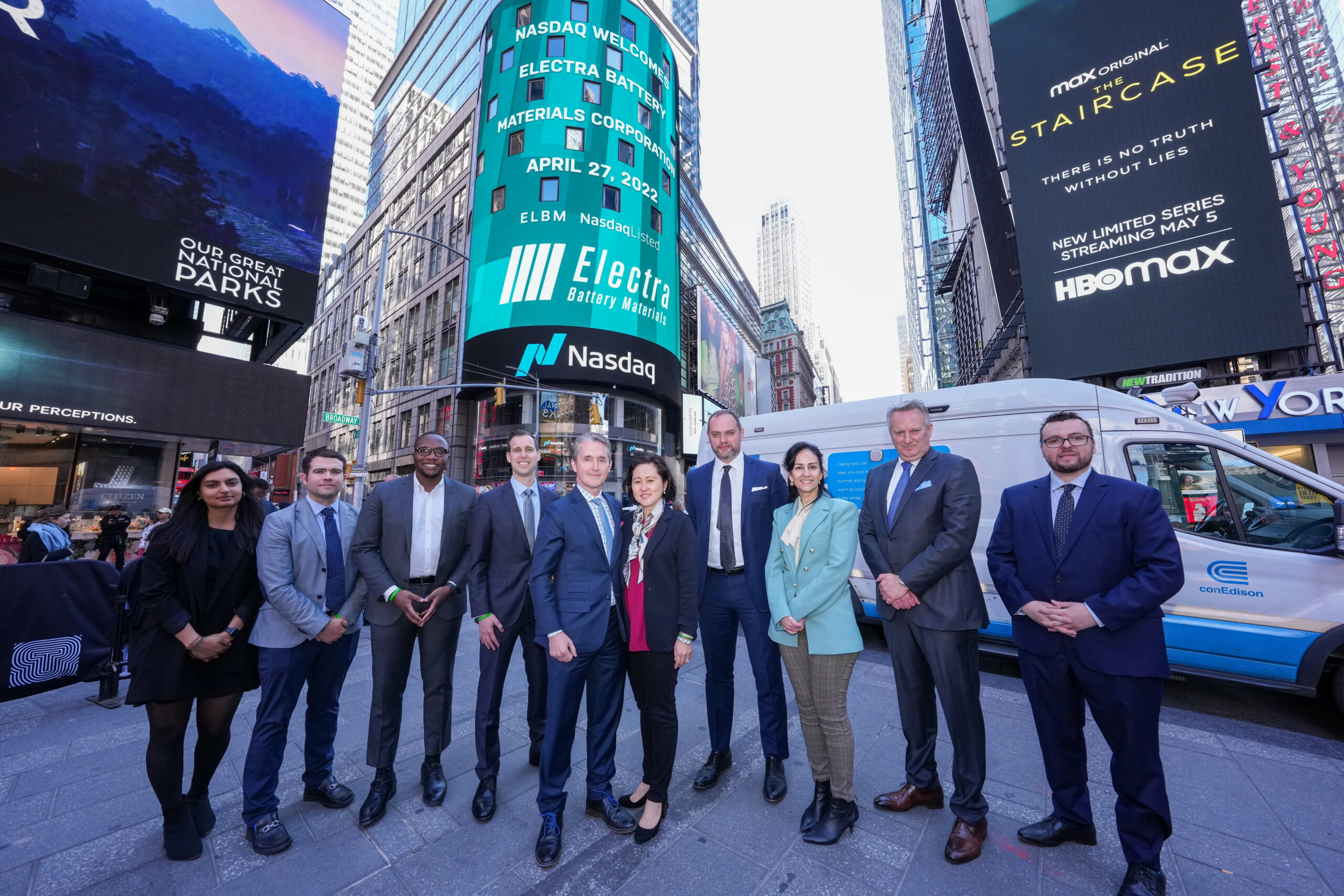 Electra Management and Guests outside of Nasdaq MarketSite
